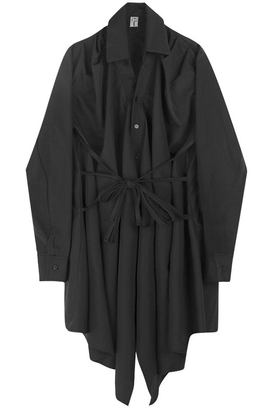 Yamamoto-style Asymmetric Wrap Shirt