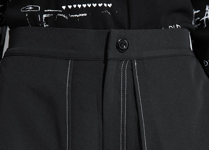 Yamamoto-style Open-seam Layered Cropped Pants
