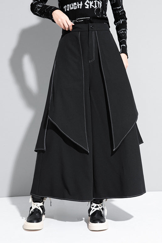 Yamamoto-style Open-seam Layered Cropped Pants