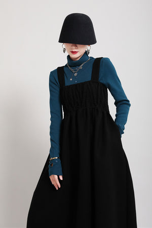 Pleated Woolen Overalls