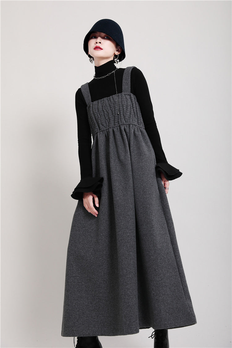 Pleated Woolen Overalls