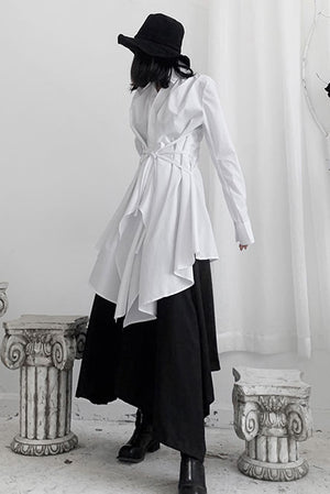 Yamamoto-style Asymmetric Wrap Shirt