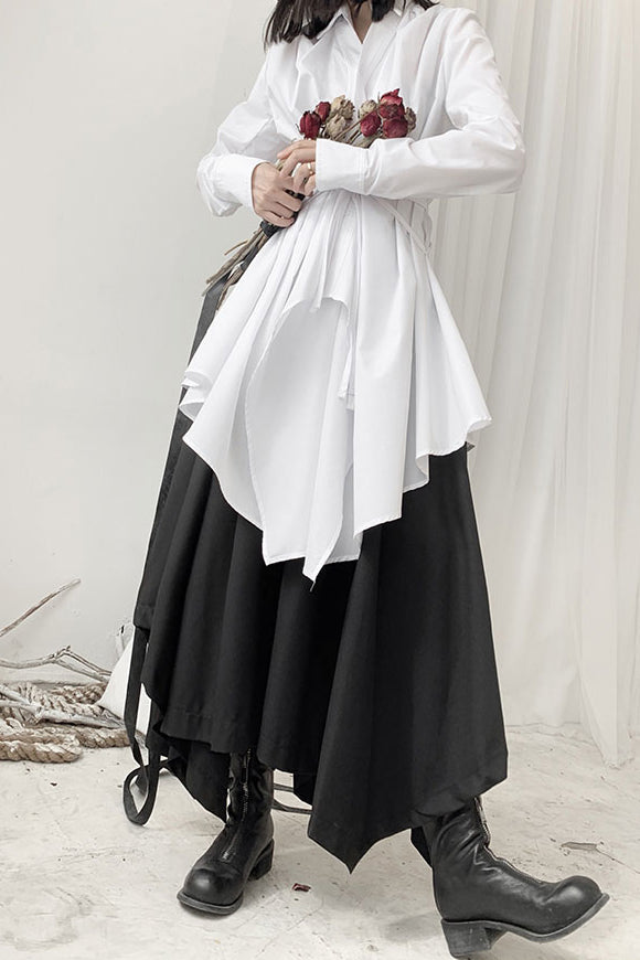 Yamamoto-style Asymmetric Wrap Shirt