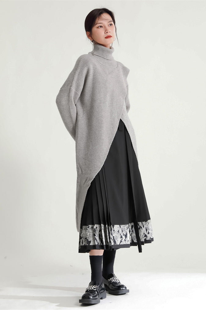 Yamamoto-style Long Split Sweater