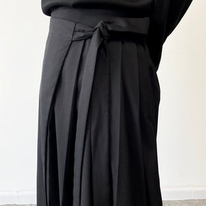 Yamamoto-style Layered Asymmetric Skirt-Pants