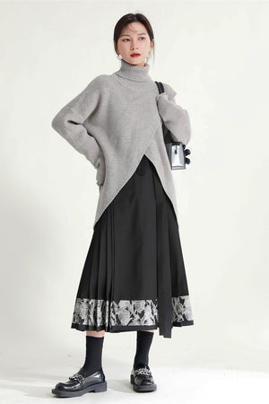 Yamamoto-style Long Split Sweater